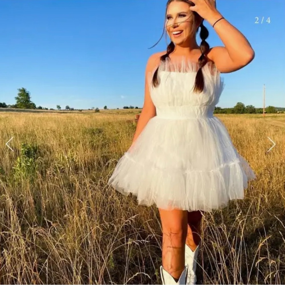 White tulle dress
